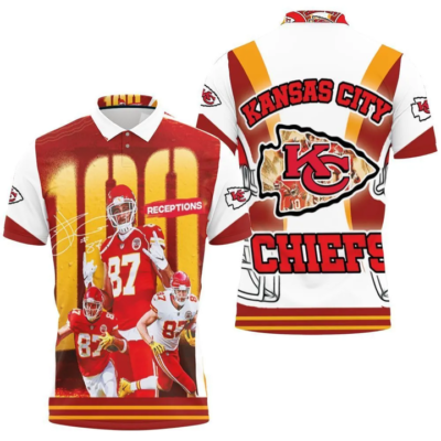 Kansas City Chiefs 100 Receptions Kelce Polo Shirt