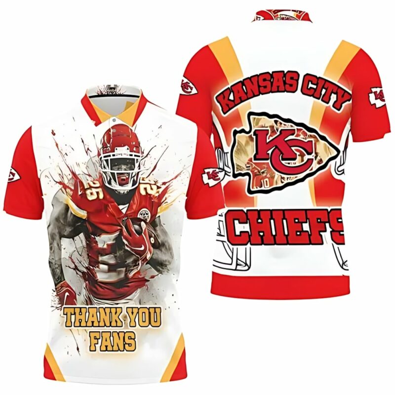 Kansas City Chiefs Damien Williams 26 3D Polo Shirt