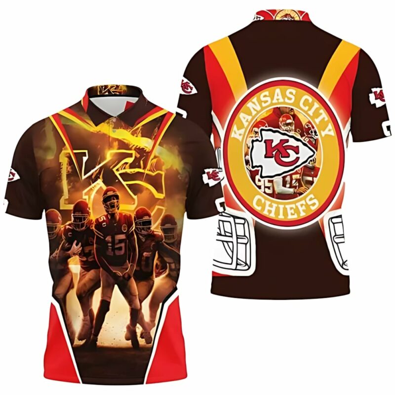 Kansas City Chiefs Firestorm Dominance 3D Polo Shirt