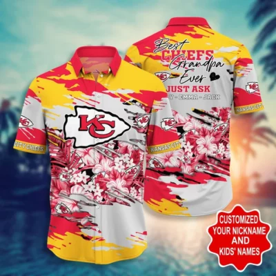 Kansas City Chiefs Floral Family Hawaiian Shirt