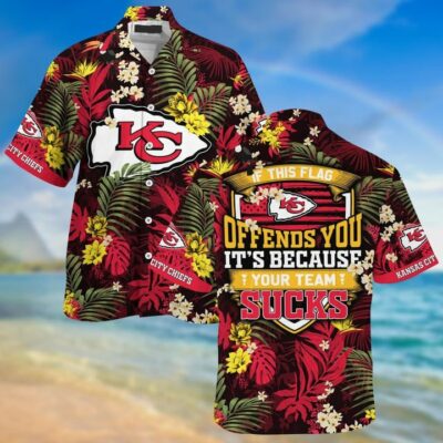 Kansas City Chiefs Floral Fan Pride Hawaiian Shirt