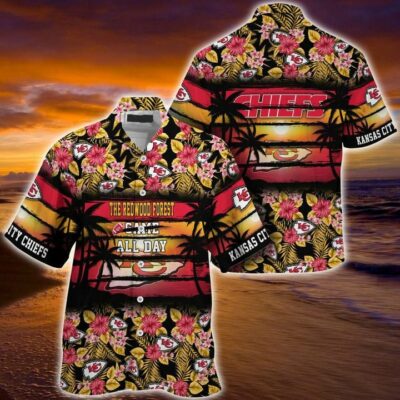 Kansas City Chiefs Floral Sunset Vibes Hawaiian Shirt