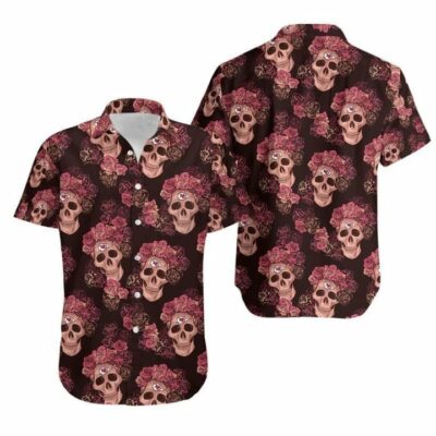 Kansas City Chiefs Mystery Skull And Flower Hawaiian Shirt