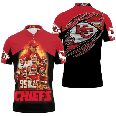 Kansas City Chiefs Red Fury 3D Polo Shirt