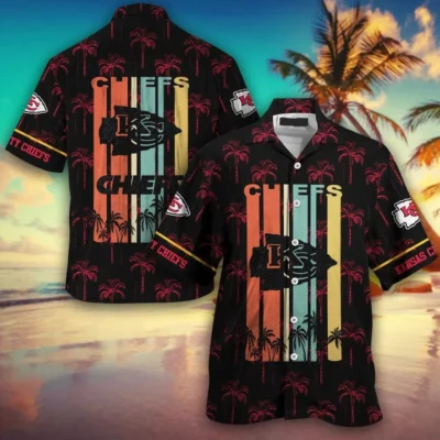 Kansas City Chiefs Retro Stripes Hawaiian Shirt