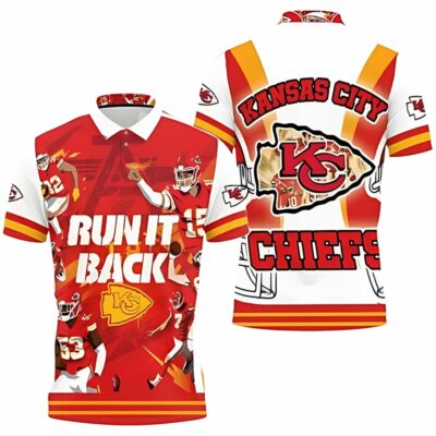 Kansas City Chiefs Run It Back Victory 3D Polo Shirt