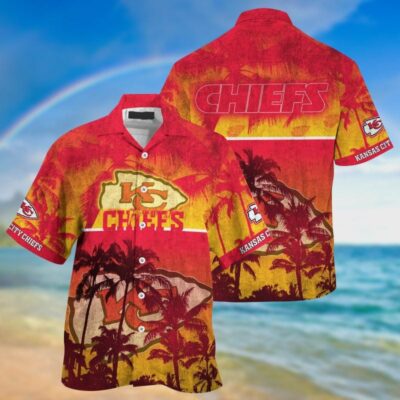 Kansas City Chiefs Sunset Palms Hawaiian Shirt