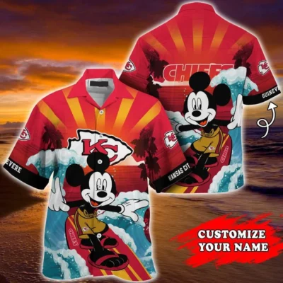 Kansas City Chiefs Surfing Mickey Hawaiian Shirt