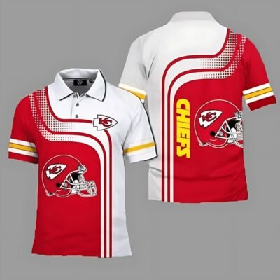 Kansas City Chiefs Vintage Helmet 3D Polo Shirt