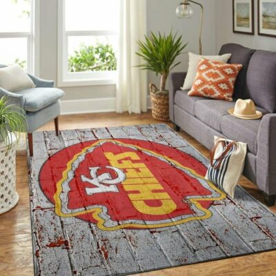 Kansas City Chiefs Vintage Wood Shield Area Rug