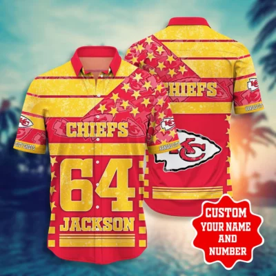 Personalized And Number Kansas City Chiefs Star Hawaiian Shirt