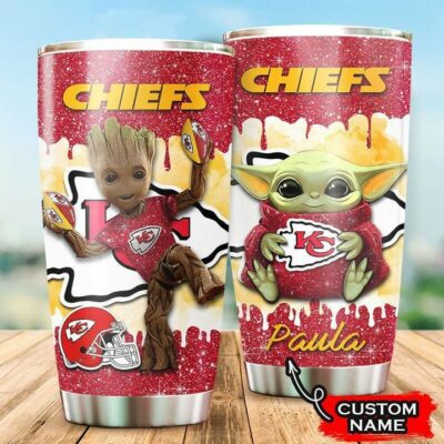 Personalized Grogu Groot Kansas City Chiefs Tumbler