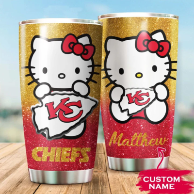 Personalized Kansas City Chiefs Hello Kitty Tumbler