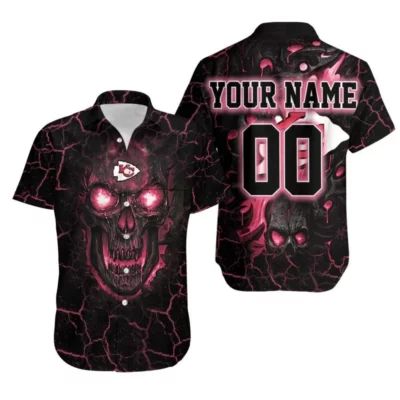 Personalized Lava Skull Kansas City Chiefs 3d Hawaiian Shirt