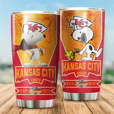 Snoopy And Woodstock Kansas City Chiefs Tumbler