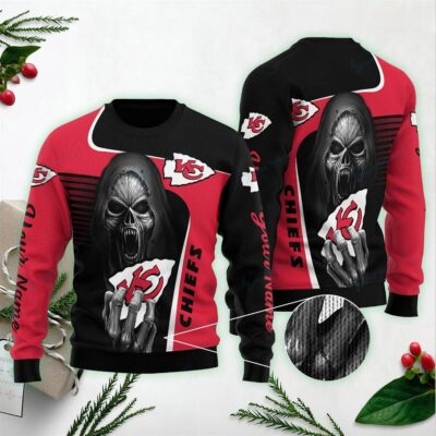 Kansas City Chiefs Fear the Reaper Ugly Christmas Sweater