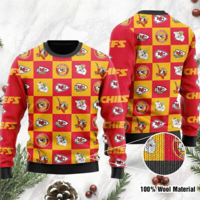 Kansas City Chiefs Game Day Patchwork Ugly Christmas Sweater