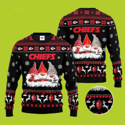 Kansas City Chiefs Gnome Cheer Ugly Christmas Sweater