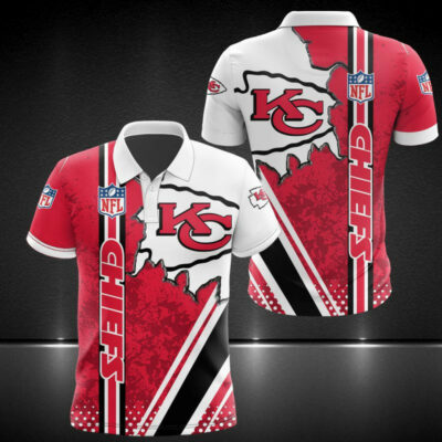 Kansas City Chiefs Bold Streak 3D Polo Shirt