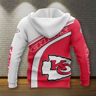 Kansas City Chiefs Classic Stripe 3D Hoodie back