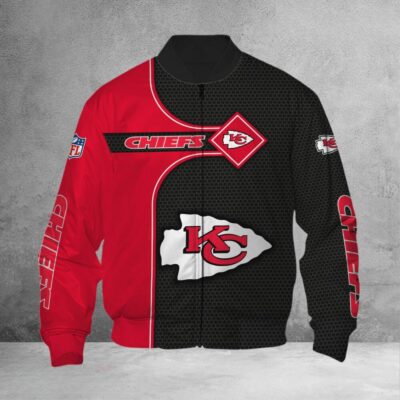 Kansas City Chiefs Diamond Grid 3D Bomber Jacket