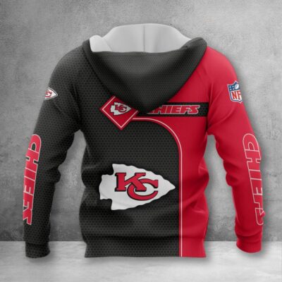 Kansas City Chiefs Diamond Grid 3D Hoodie back