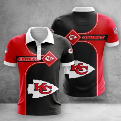 Kansas City Chiefs Diamond Grid 3D Polo Shirt