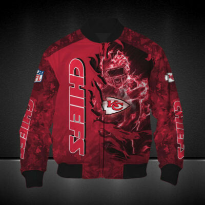 Kansas City Chiefs Fiery Player 3D Bomber Jacket