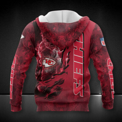 Kansas City Chiefs Fiery Player 3D Hoodie back