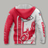 Kansas City Chiefs Flaming Football 3D Hoodie back