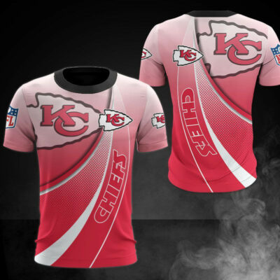 Kansas City Chiefs Gradient Curve 3D Shirt