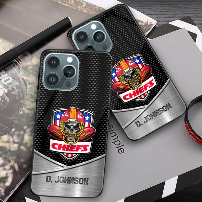 Kansas City Chiefs Gridiron Skull Armor Phone Case Glass photo view 3