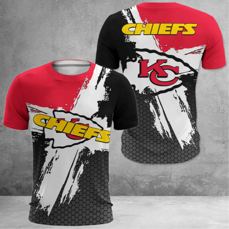 Kansas City Chiefs Hexagon Brushstroke 3D Shirt