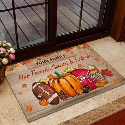 Kansas City Chiefs Our Favorite Season is Football Doormat Welcome Mat