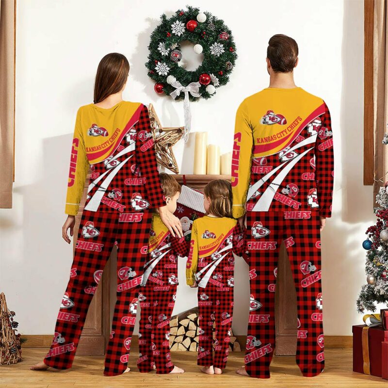 Kansas City Chiefs Plaid Pride Personalized Pajamas back