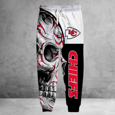 Kansas City Chiefs Skull Flame 3D Sweatpants