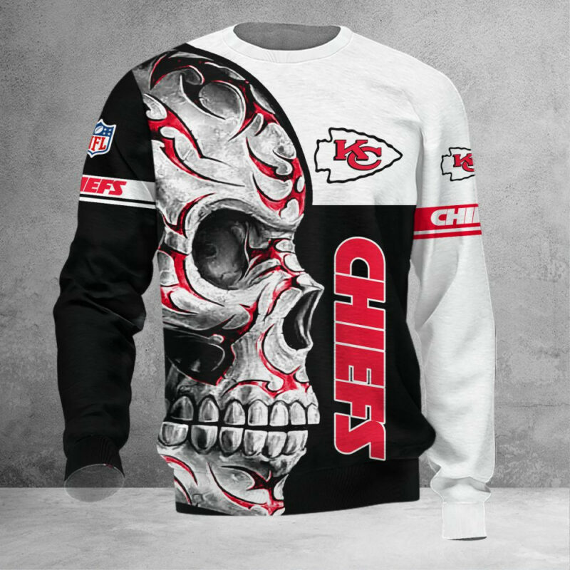 Kansas City Chiefs Skull Flame 3D Sweatshirt