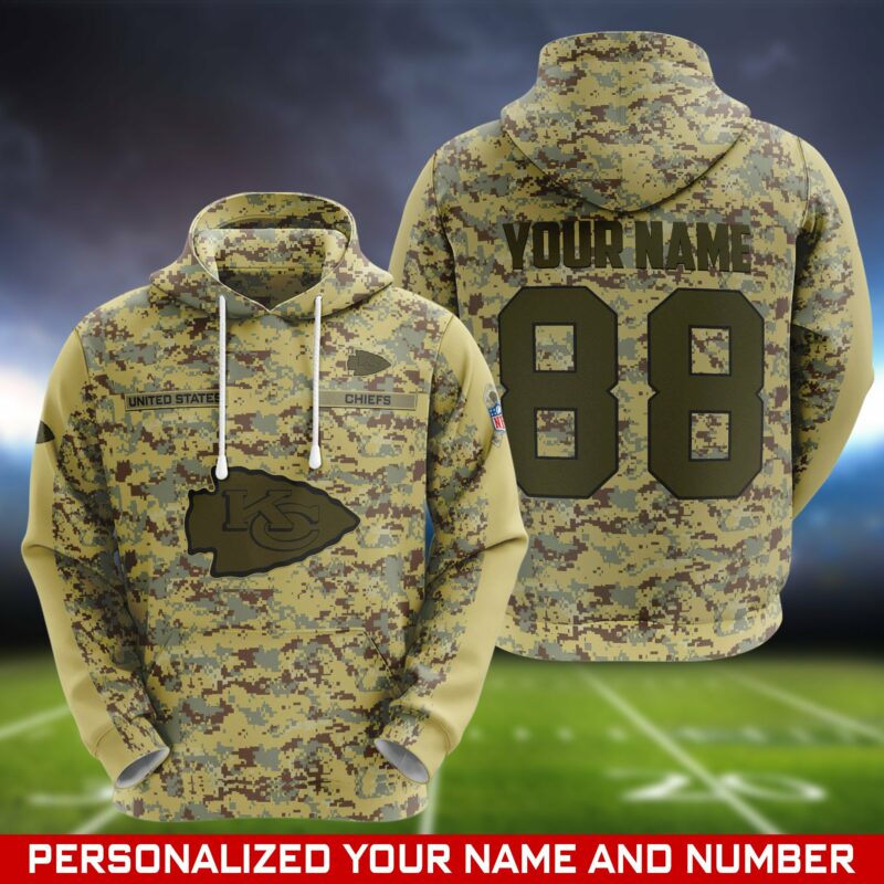 Personalized Kansas City Chiefs Tactical Camo Hoodie