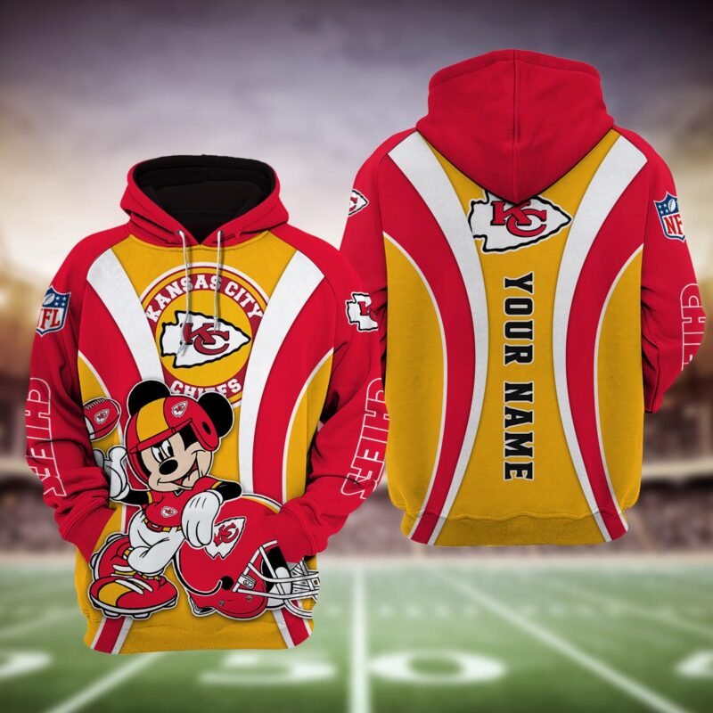 Personalized Kansas City Chiefs And Mickey Mouse Disney Hoodie