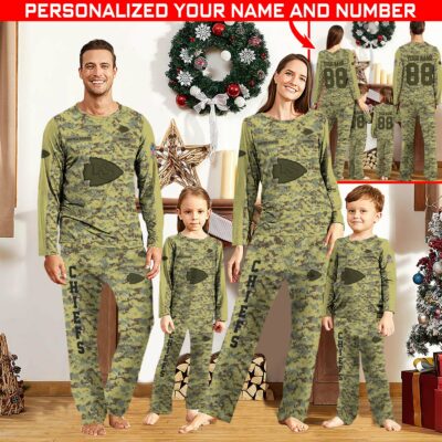 Personalized Kansas City Chiefs Camouflage Family Spirit Pajamas