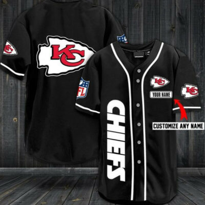 Personalized Kansas City Chiefs Classic Blackout Baseball Jersey