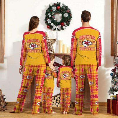 Personalized Kansas City Chiefs Disney Family Fun Pajamas back