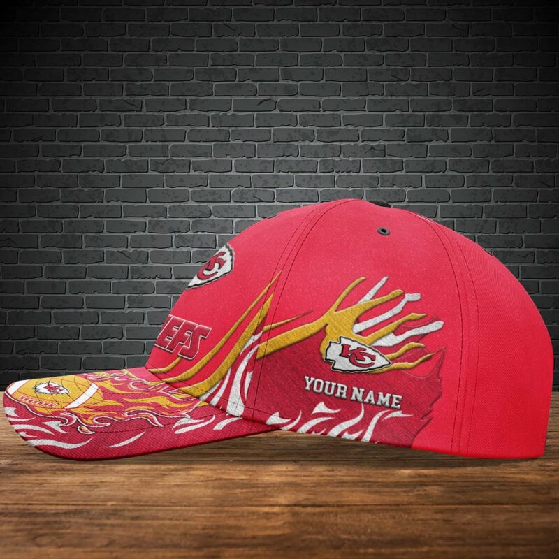 Personalized Kansas City Chiefs Inferno Blaze Baseball Cap left view