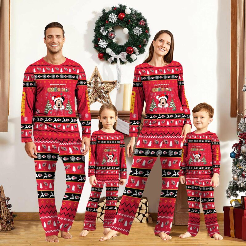 Personalized Kansas City Chiefs Merry Mascot Pajamas