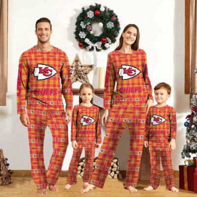 Personalized Kansas City Chiefs Plaid Pride Family Pajamas