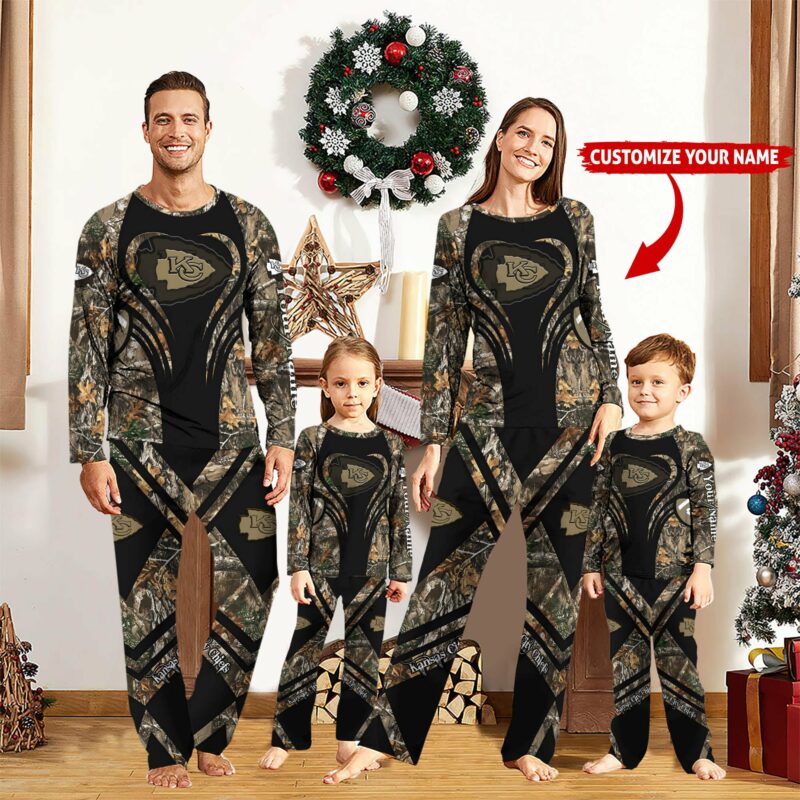 Personalized Kansas City Chiefs Tactical Camouflage Family Pajamas