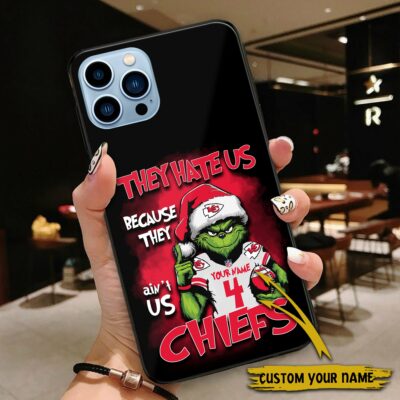 Personalized They Hate Us Cause They Ain't Us Chiefs Phone Case Glass photo view 2