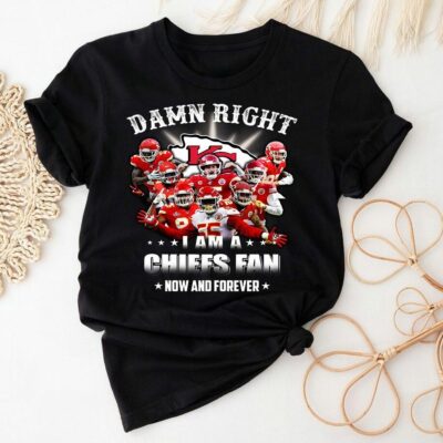 Damn Right I Am A Kansas City Chiefs Fan Now And Forever 2D T-Shirt Black mockup black