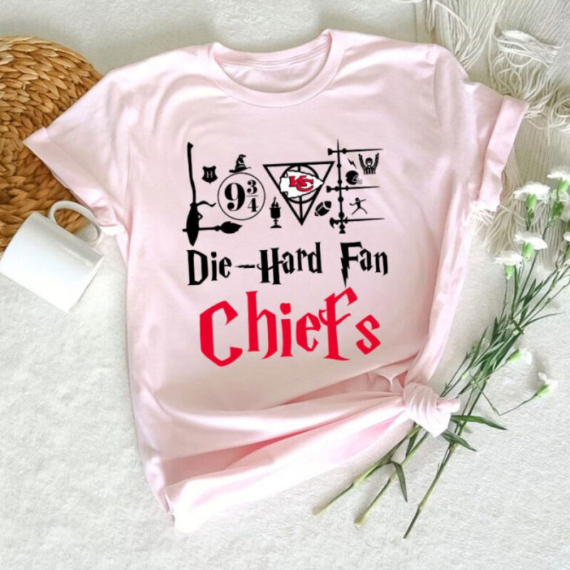 Die-Hard Fan Kansas City Chiefs Harry Potter 2D T-Shirt pink