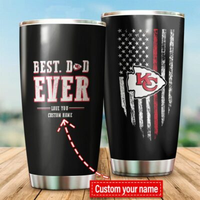 Kansas City Chiefs Best Dad Ever Custom Name Tumbler